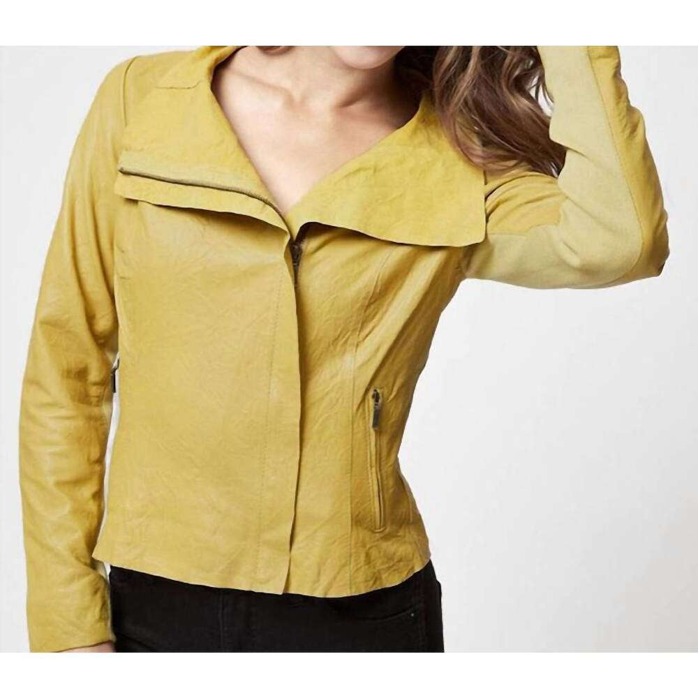 NEW CIGNO NERO women's lene leather jacket in avocado